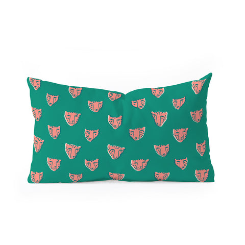 Tasiania Pink pantehrs Oblong Throw Pillow