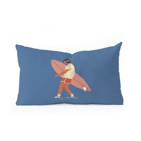 Tasiania Surf poster Oblong Throw Pillow