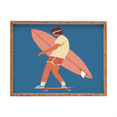 Tasiania Surf poster Rectangular Tray