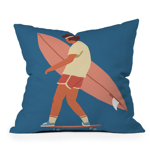 Tasiania Surf poster Throw Pillow