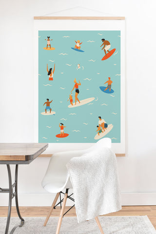 Tasiania Surfing kids Art Print And Hanger
