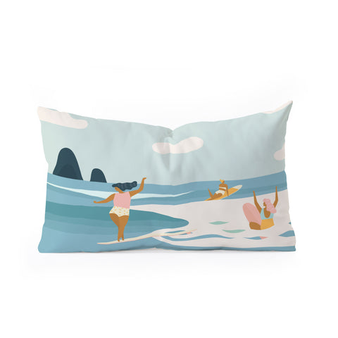 Tasiania Wave Sisters Oblong Throw Pillow