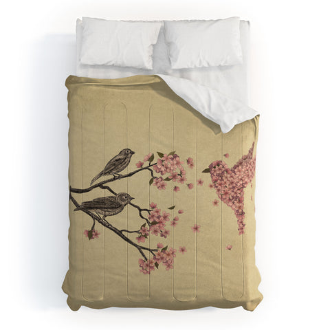 Terry Fan Blossom Bird Comforter