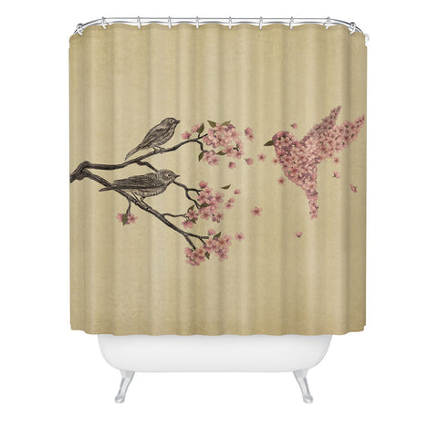 Terry Fan Blossom Bird Shower Curtain
