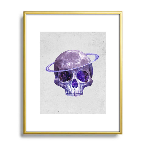 Terry Fan Cosmic Skull Metal Framed Art Print