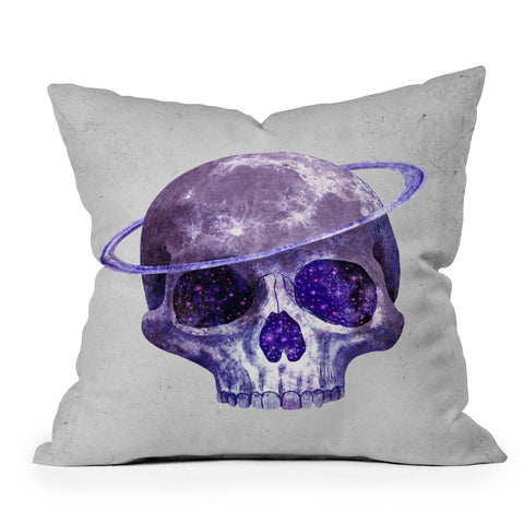 Terry Fan Cosmic Skull Throw Pillow