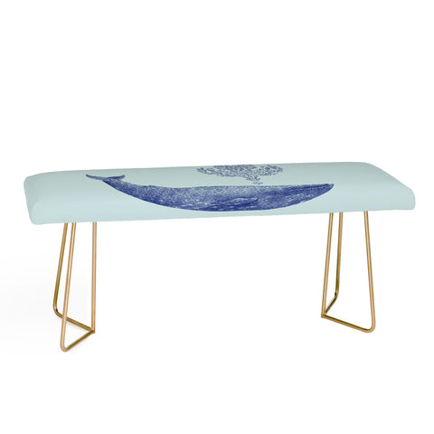 Terry Fan Damask Whale Bench