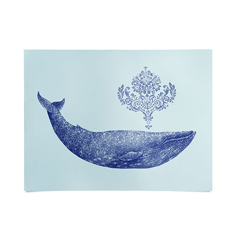 Terry Fan Damask Whale Poster
