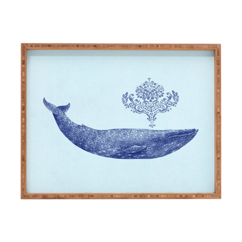 Terry Fan Damask Whale Rectangular Tray