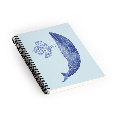Terry Fan Damask Whale Spiral Notebook