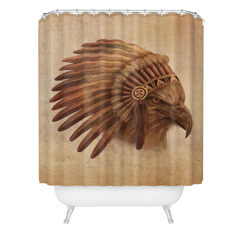 Terry Fan Eagle Chief Shower Curtain