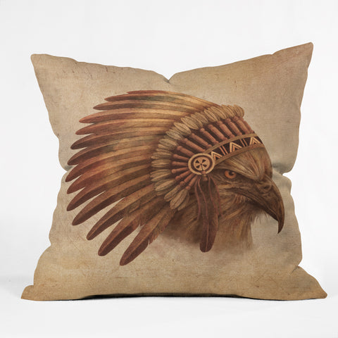 Terry Fan Eagle Chief Outdoor Throw Pillow