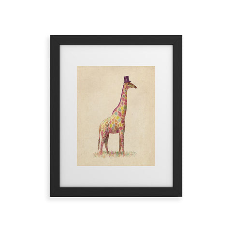 Terry Fan Fashionable Giraffe Framed Art Print