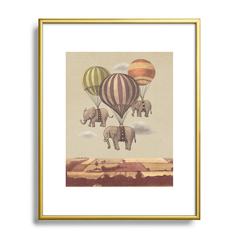 Terry Fan Flight Of The Elephants Metal Framed Art Print