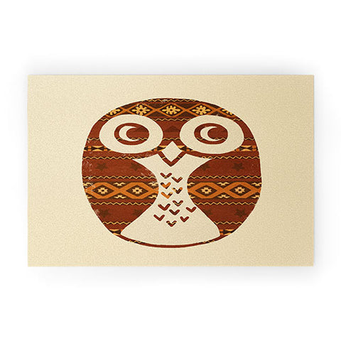 Terry Fan Navajo Owl Welcome Mat