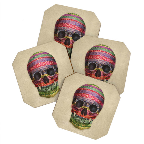Terry Fan Navajo Skull Coaster Set