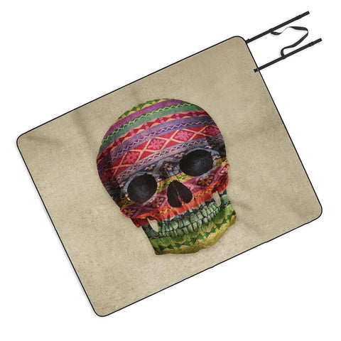 Terry Fan Navajo Skull Picnic Blanket
