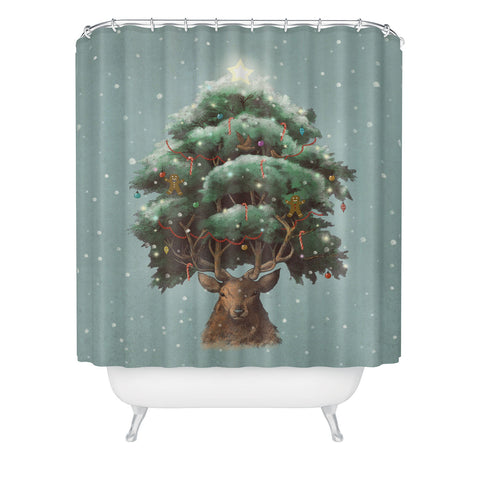 Terry Fan Old Growth Shower Curtain