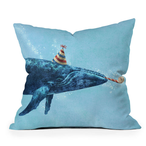 Terry Fan Party Whale Throw Pillow