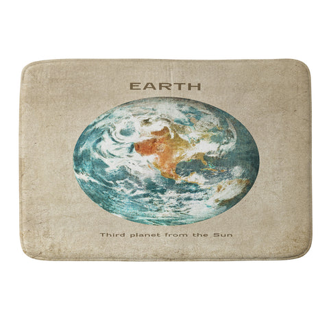 Terry Fan Planet Earth Memory Foam Bath Mat