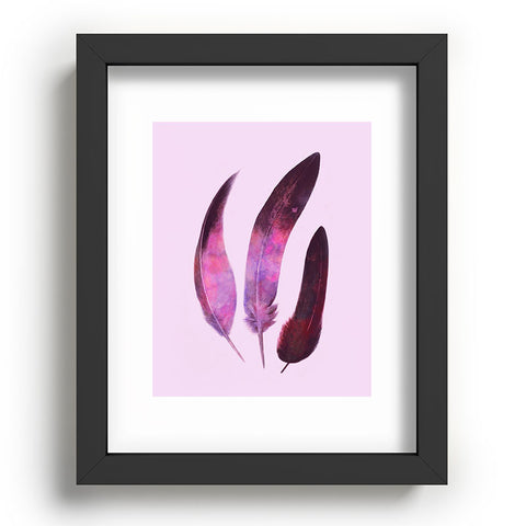 Terry Fan Purple Feathers Recessed Framing Rectangle