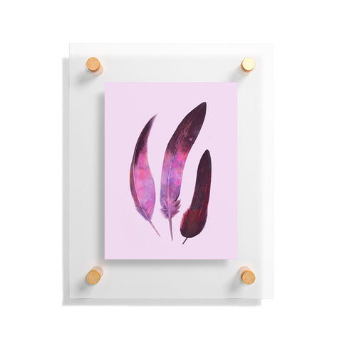 Terry Fan Purple Feathers Floating Acrylic Print