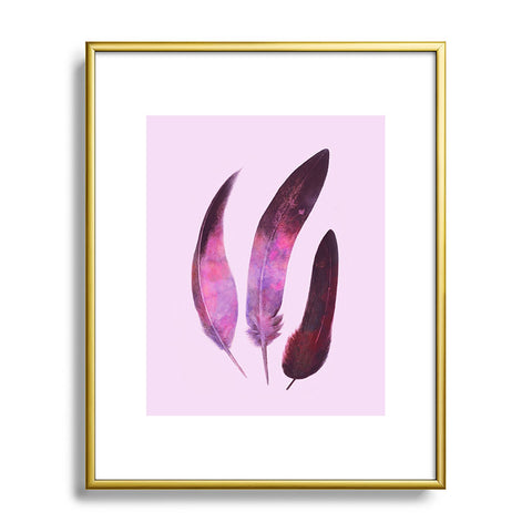 Terry Fan Purple Feathers Metal Framed Art Print
