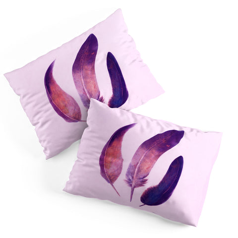 Terry Fan Purple Feathers Pillow Shams