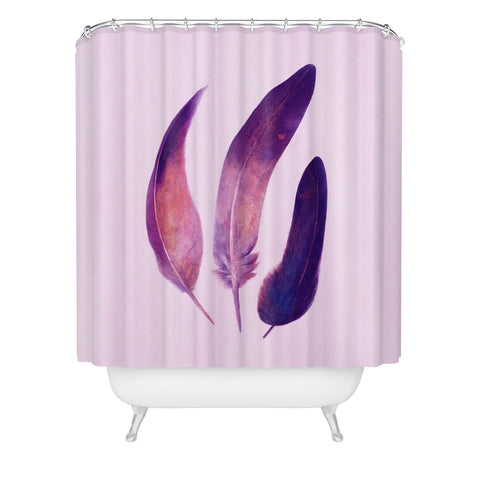 Terry Fan Purple Feathers Shower Curtain