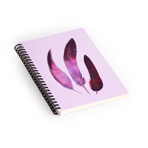 Terry Fan Purple Feathers Spiral Notebook