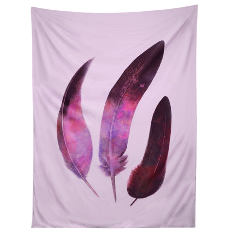 Terry Fan Purple Feathers Tapestry