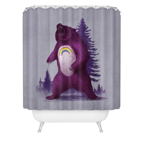 Terry Fan Scare Bear Shower Curtain