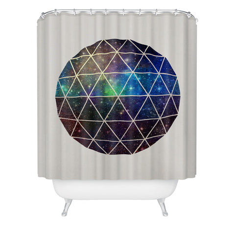 Terry Fan Space Geodesic Shower Curtain