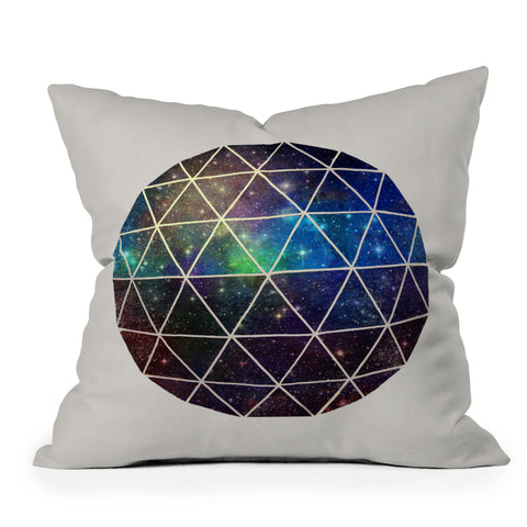 Terry Fan Space Geodesic Throw Pillow