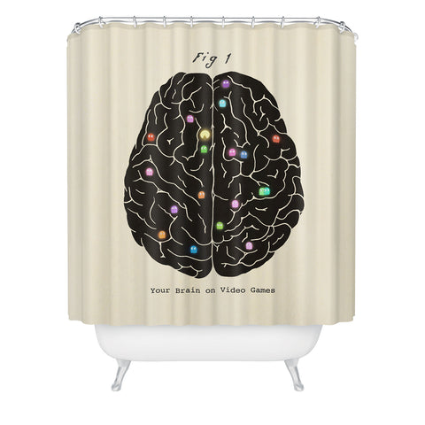 Terry Fan Your Brain On Video Games Shower Curtain