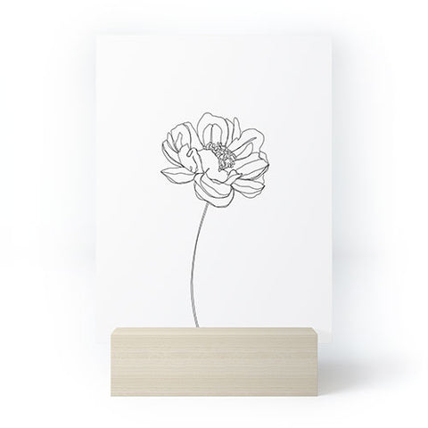 The Colour Study Single flower drawing Hazel Mini Art Print