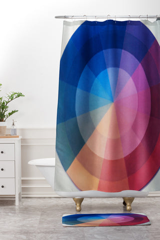 The Light Fantastic Color Wheel Shower Curtain And Mat