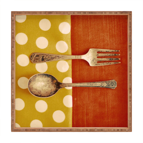 The Light Fantastic Fork And Spoon Square Tray