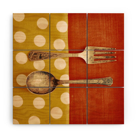 The Light Fantastic Fork And Spoon Wood Wall Mural