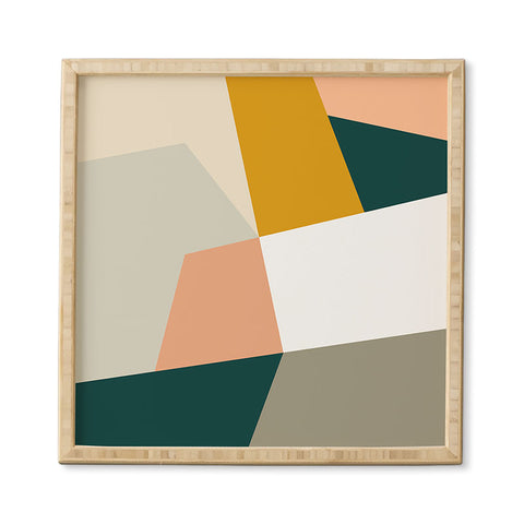The Old Art Studio Abstract Geometric 27 Green Framed Wall Art