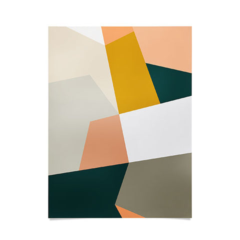 The Old Art Studio Abstract Geometric 27 Green Poster