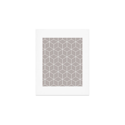 The Old Art Studio Cube Geometric 03 Gray Art Print