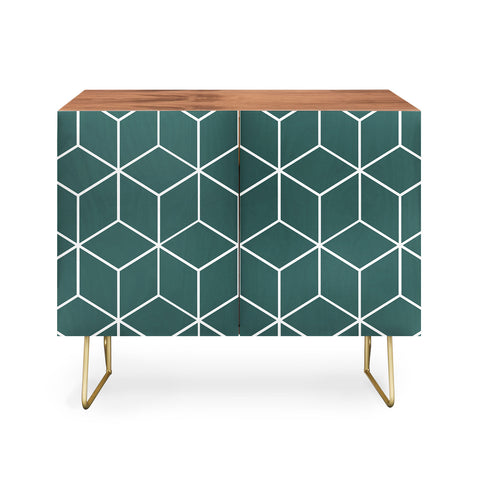 The Old Art Studio Cube Geometric 03 Teal Credenza