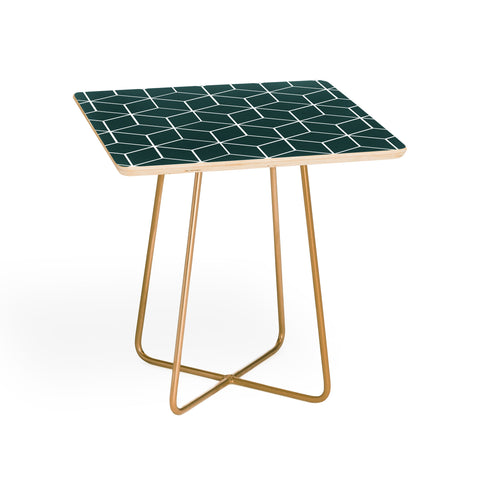 The Old Art Studio Cube Geometric 03 Teal Side Table