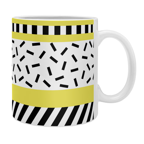 The Old Art Studio Memphis Geometric Yellow Coffee Mug