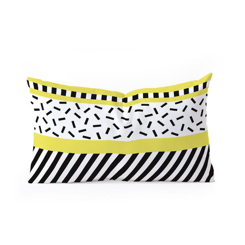 The Old Art Studio Memphis Geometric Yellow Oblong Throw Pillow
