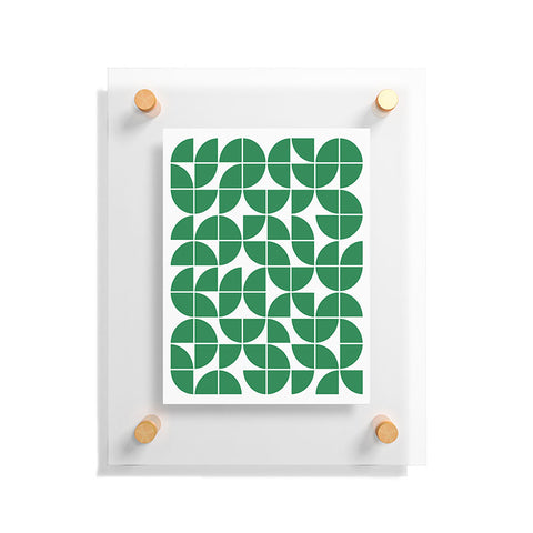The Old Art Studio Mid Century Modern Geometric 20 Green Floating Acrylic Print