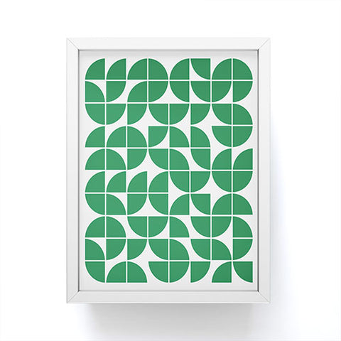 The Old Art Studio Mid Century Modern Geometric 20 Green Framed Mini Art Print