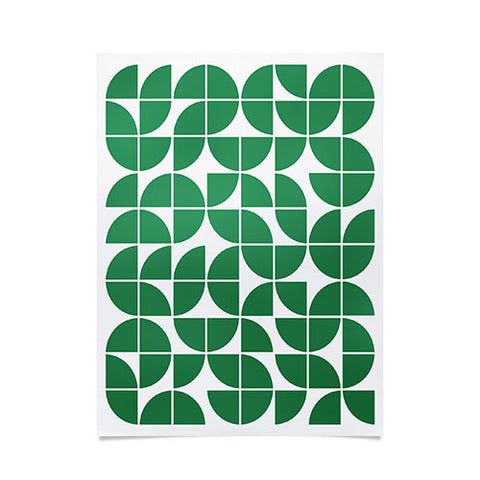 The Old Art Studio Mid Century Modern Geometric 20 Green Poster