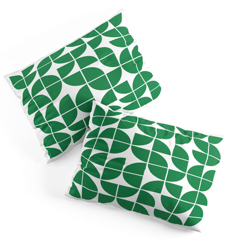 The Old Art Studio Mid Century Modern Geometric 20 Green Pillow Shams